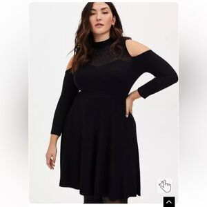 Torrid 0 Elegant Black Cold Shoulder Dress